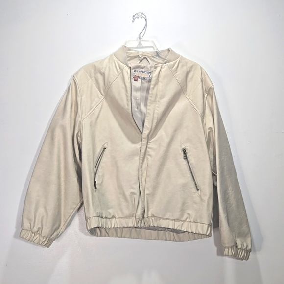 Pilcro Faux Leather Bomber Jacket XXS Flaw - Picture 2 of 14